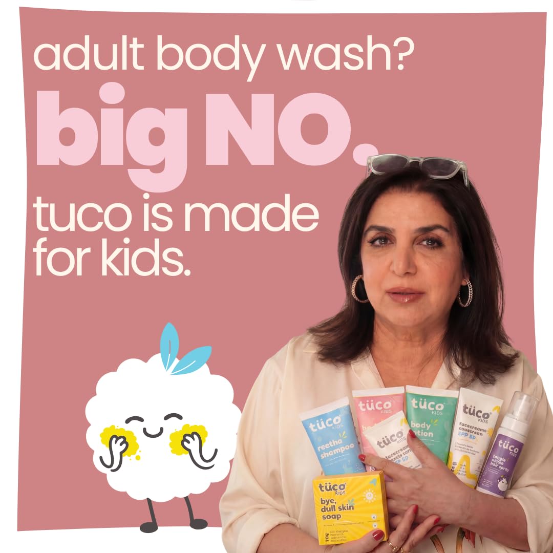 Tuco® Kids Body Wash/Shower Gel | Infused with Sandalwood Oil, Tulsi and Saffron | Gently Cleanse, Soothe, and Nourish | Ages 2-5, 5-10, 10-15 | SLS/SLES and Paraben Free | 300 ml - Image 4