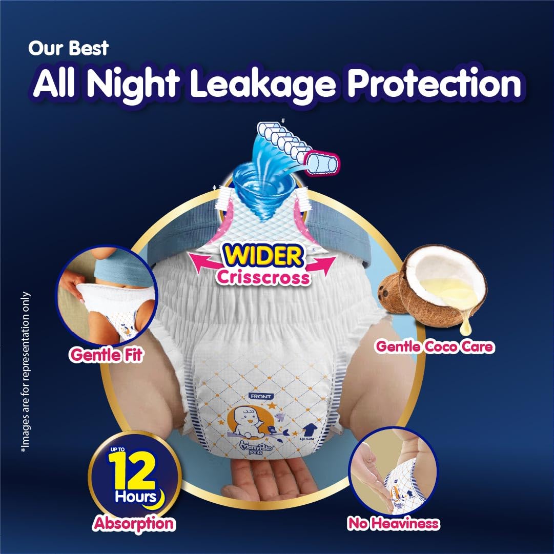 New Mamypoko Pants Premium All Night Absorb| Pant Style Baby Diapers Large Size(L), - Image 5