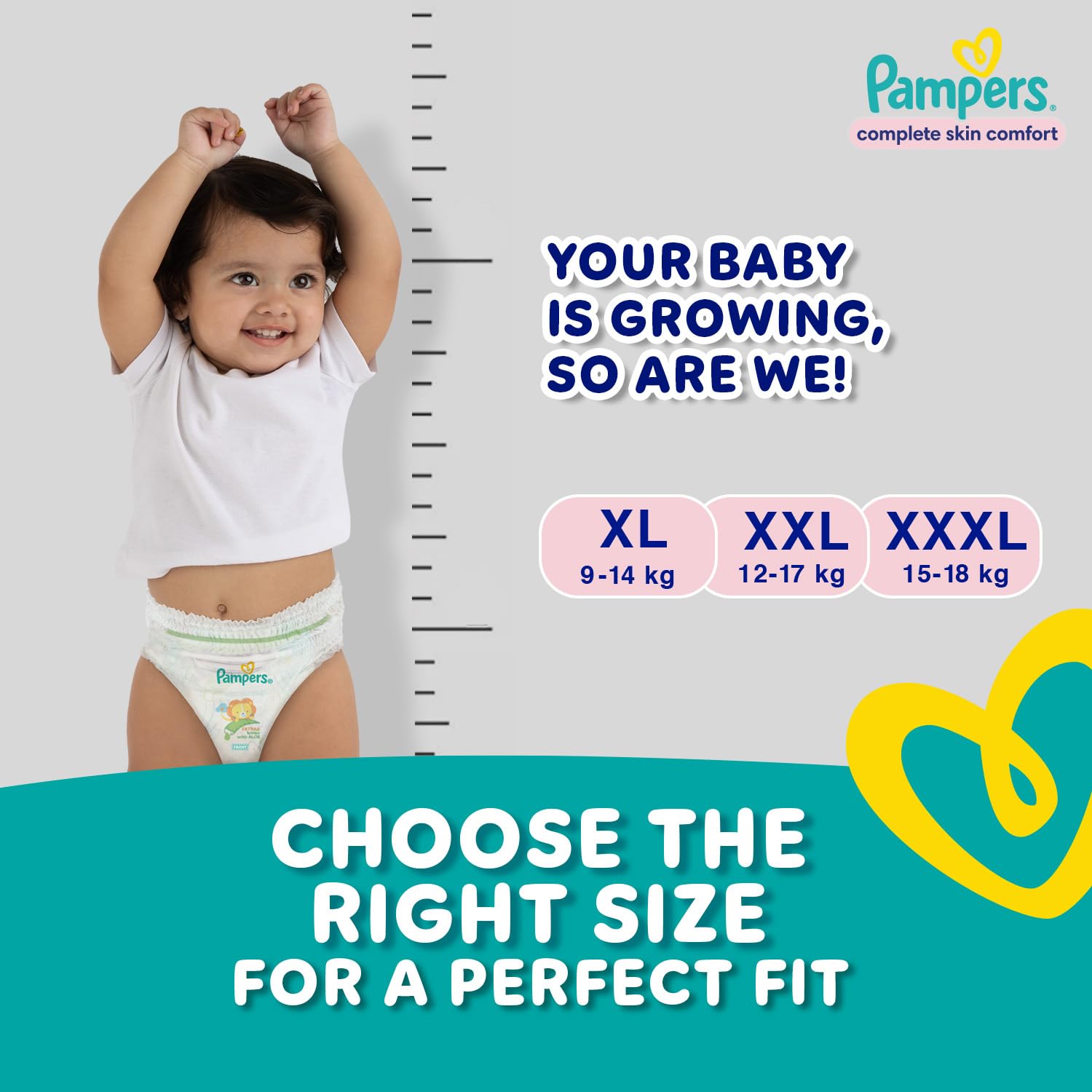 Pampers Complete Skin Comfort Pants, (XL) 56 Count, Anti-rash blanket, Lotion with Vitamin E & Aloe Vera, Extra Large size baby diapers, 12-17kg - Image 5