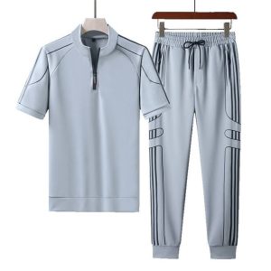 Black & White Sports T-Shirt & Jogger Set