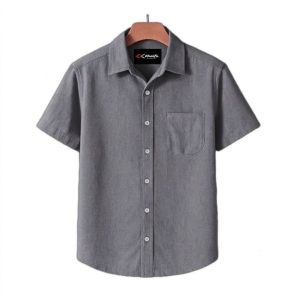Men's Beige Casual Half Sleeve Shirt