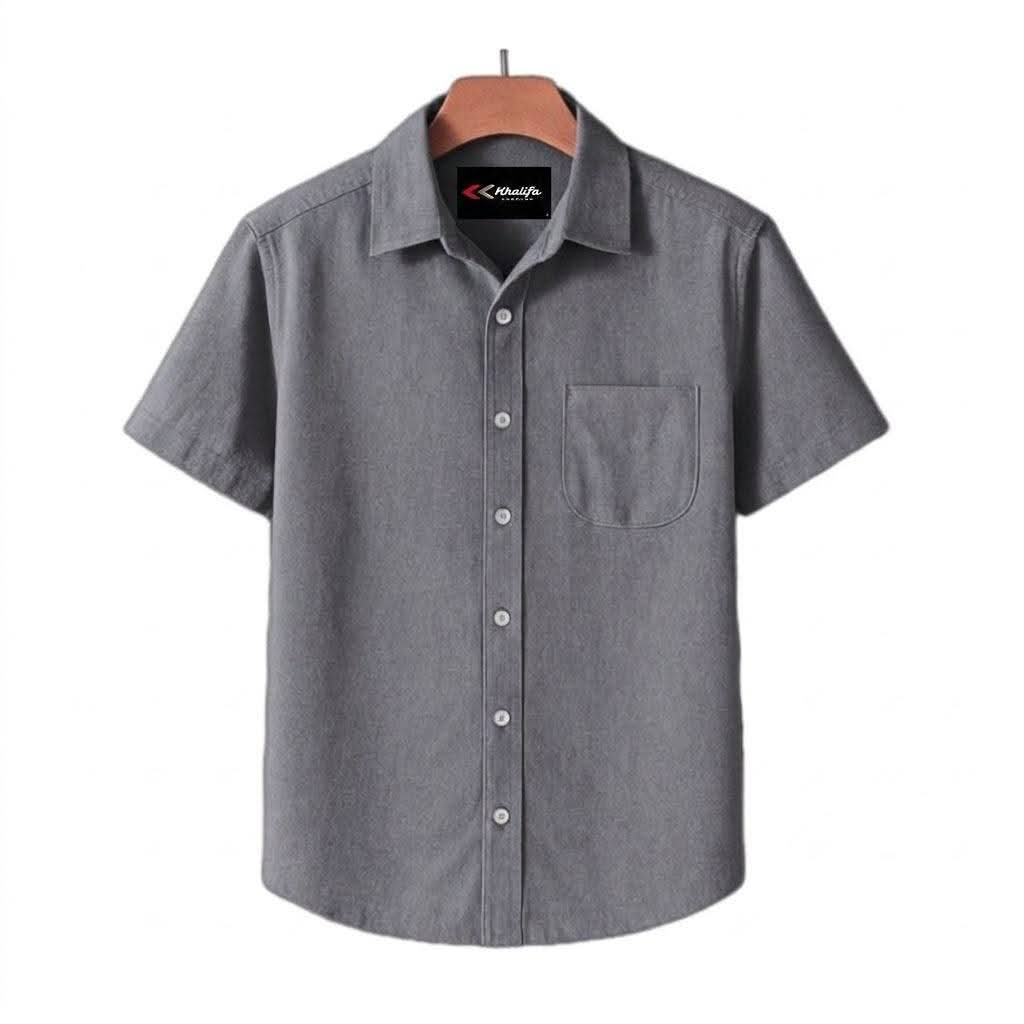Men's Beige Casual Half Sleeve Shirt