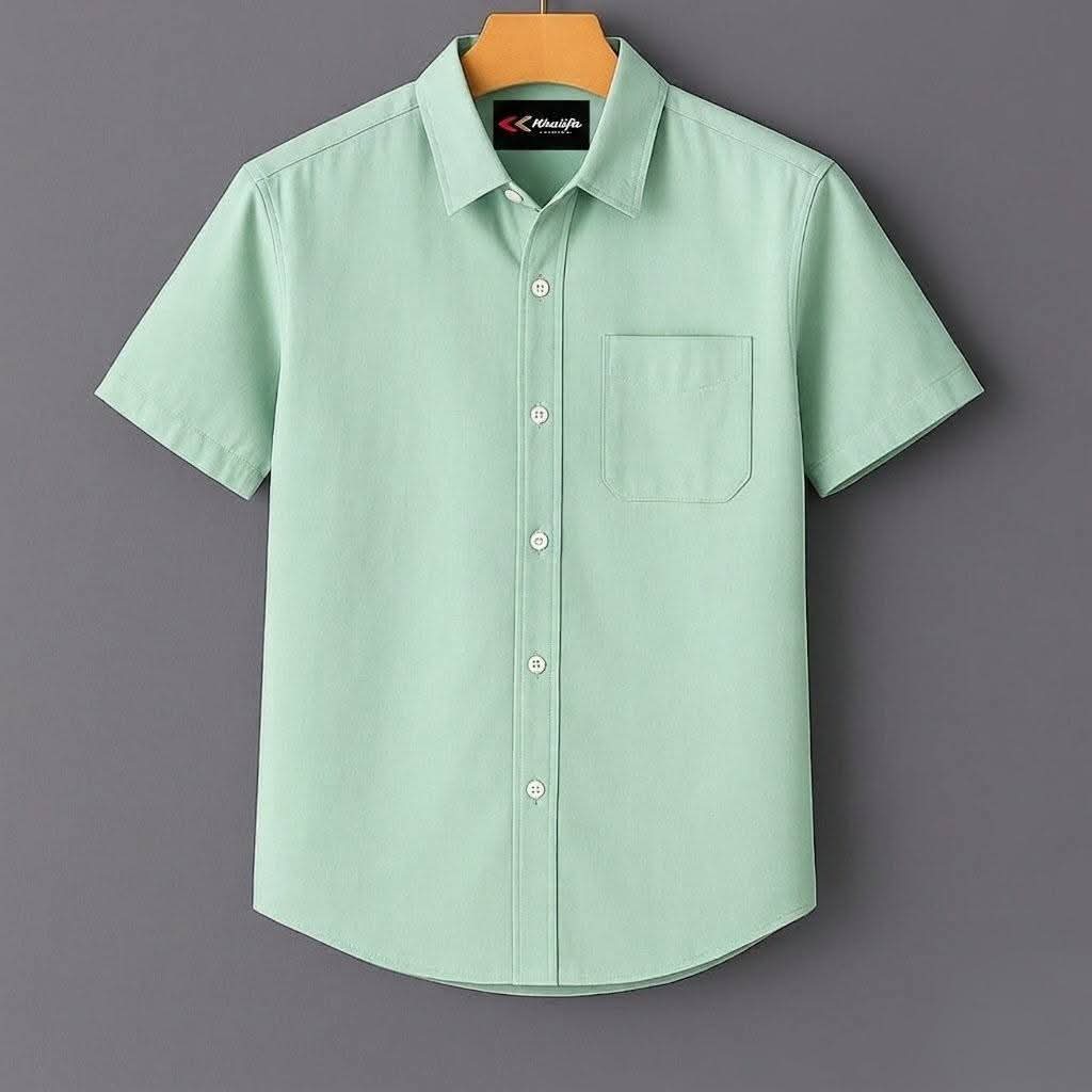 Men's Beige Casual Half Sleeve Shirt - Image 7