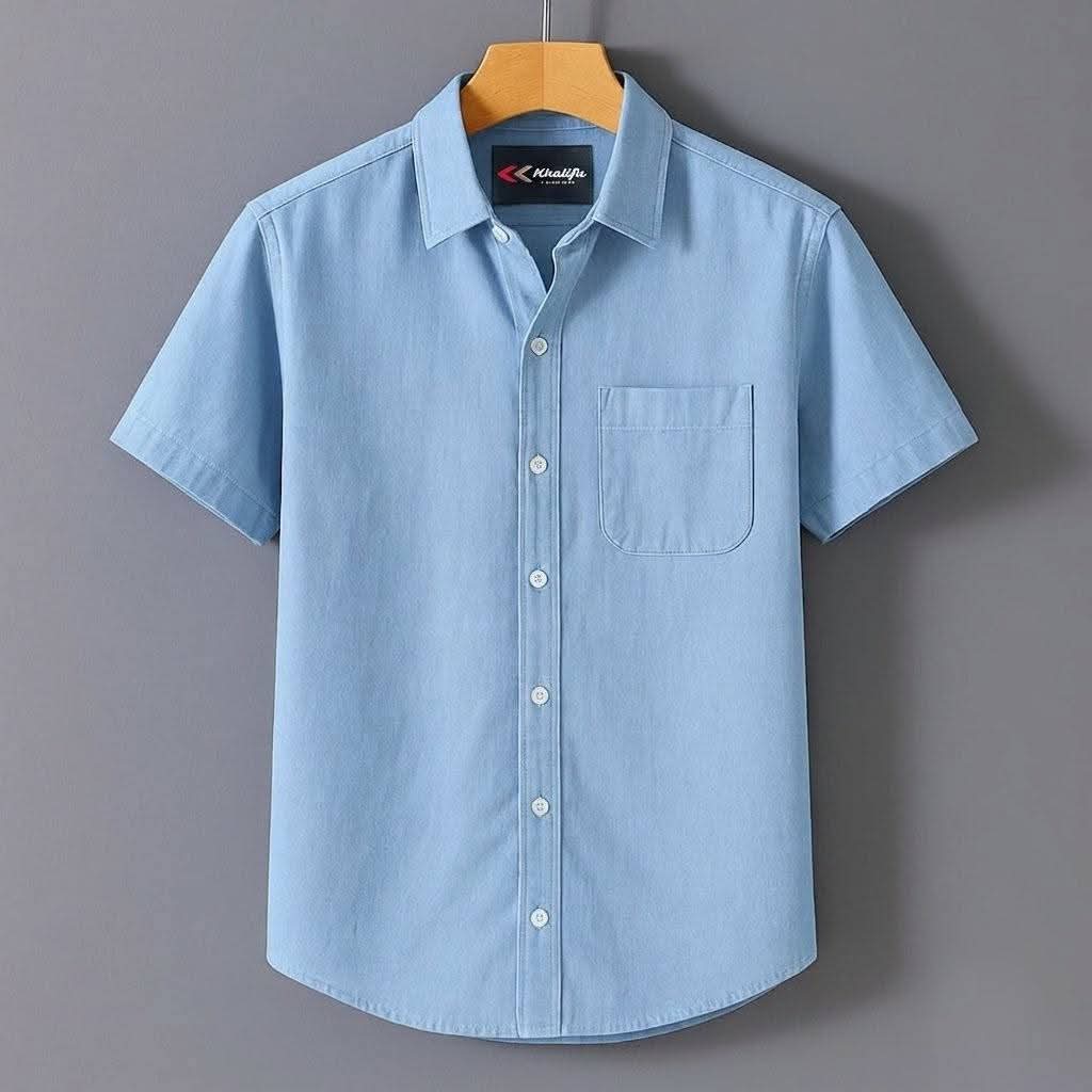 Men's Beige Casual Half Sleeve Shirt - Image 4
