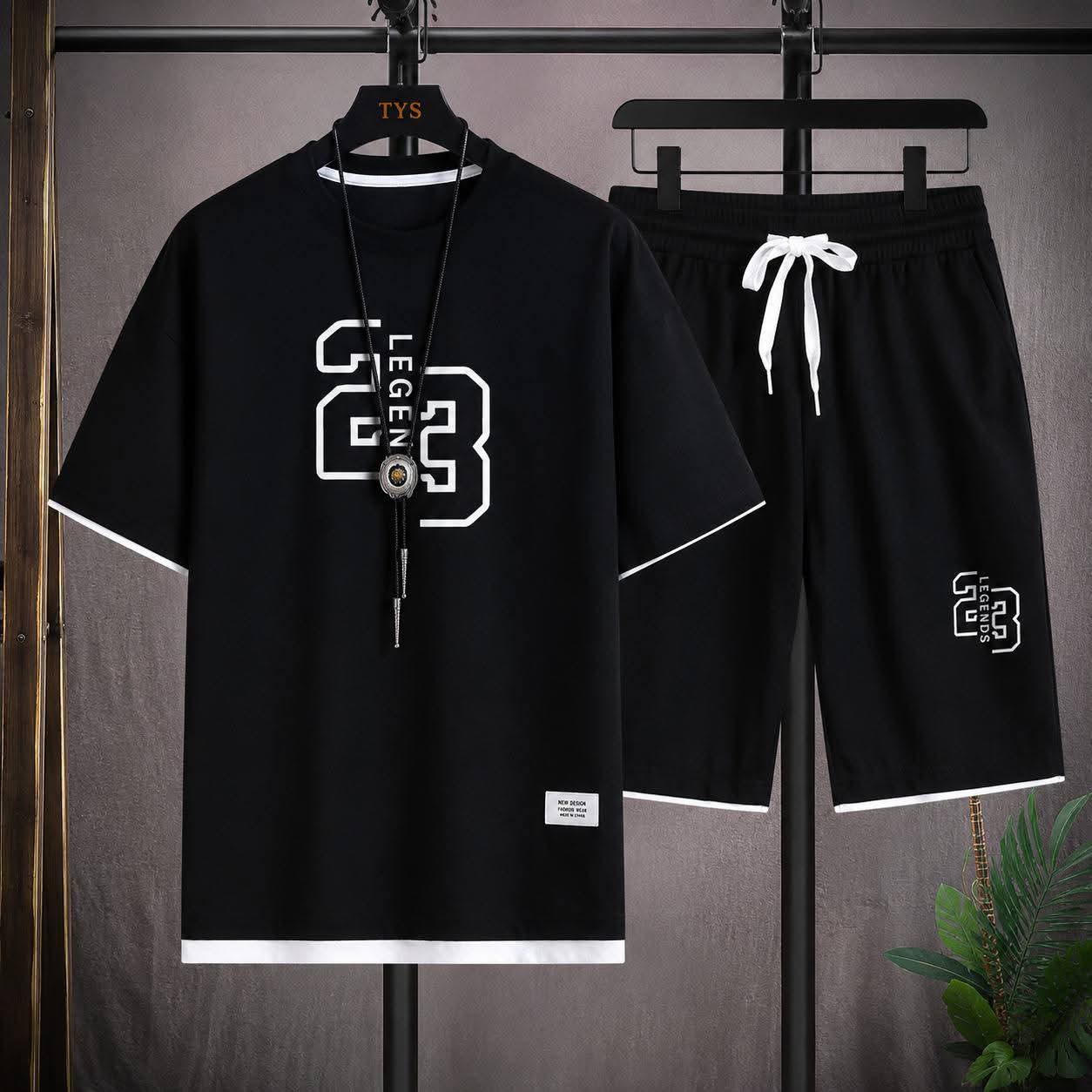 Black Graphic T-Shirt & Shorts Co-Ord Set - Image 10