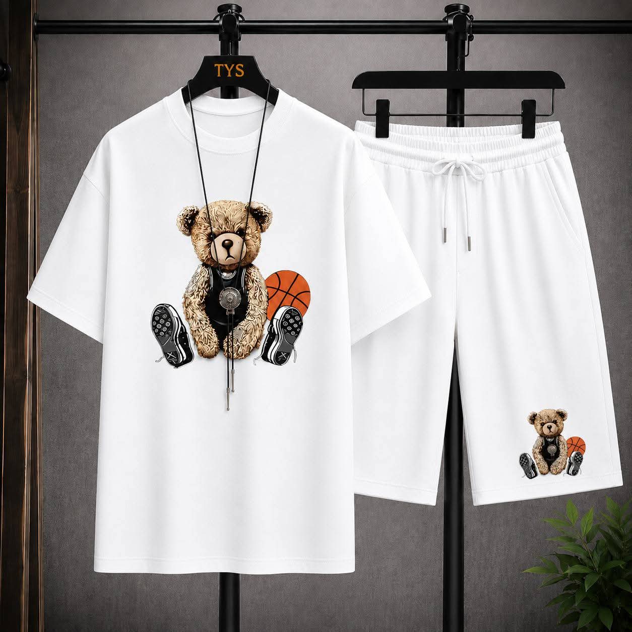 Black Graphic T-Shirt & Shorts Co-Ord Set