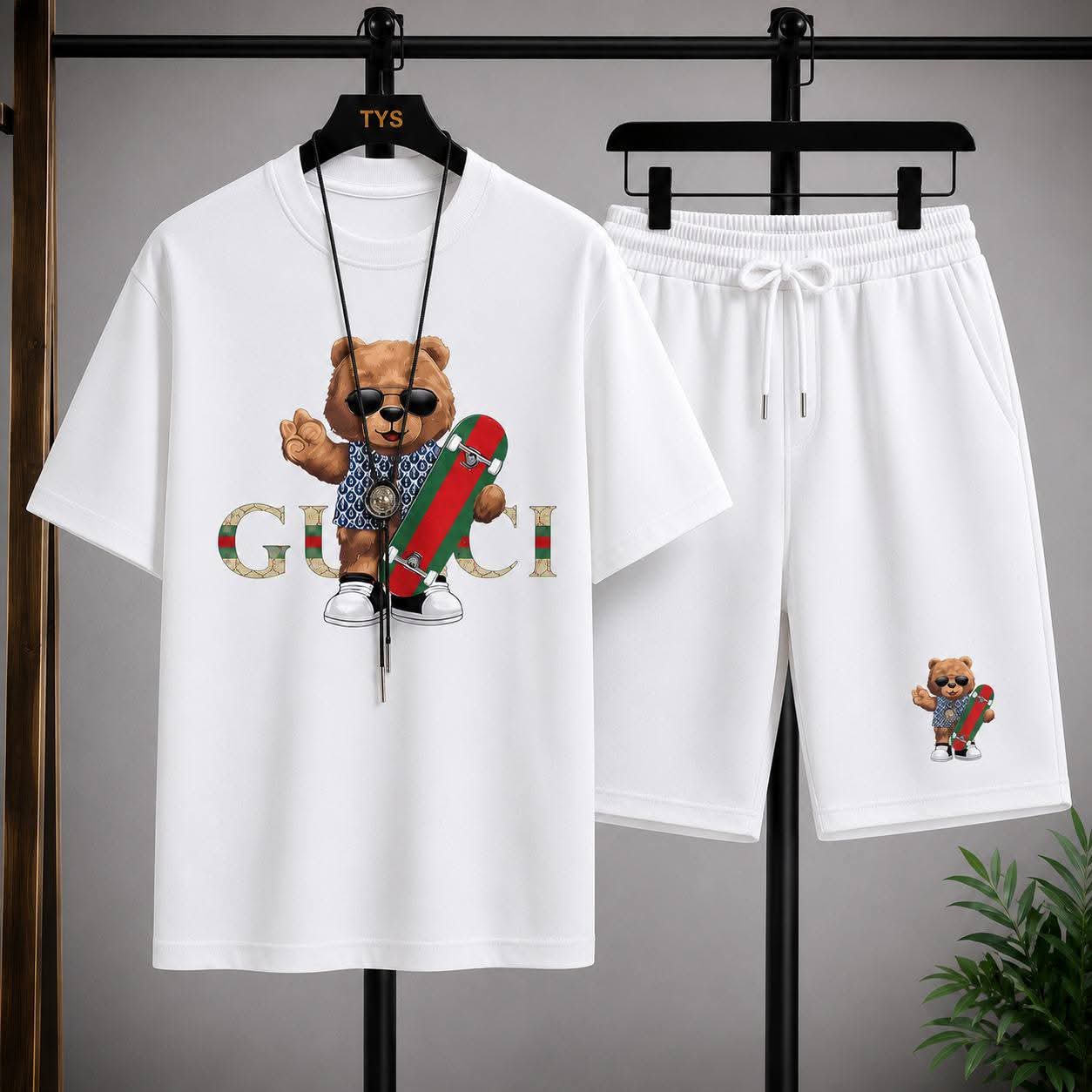 Black Graphic T-Shirt & Shorts Co-Ord Set - Image 6