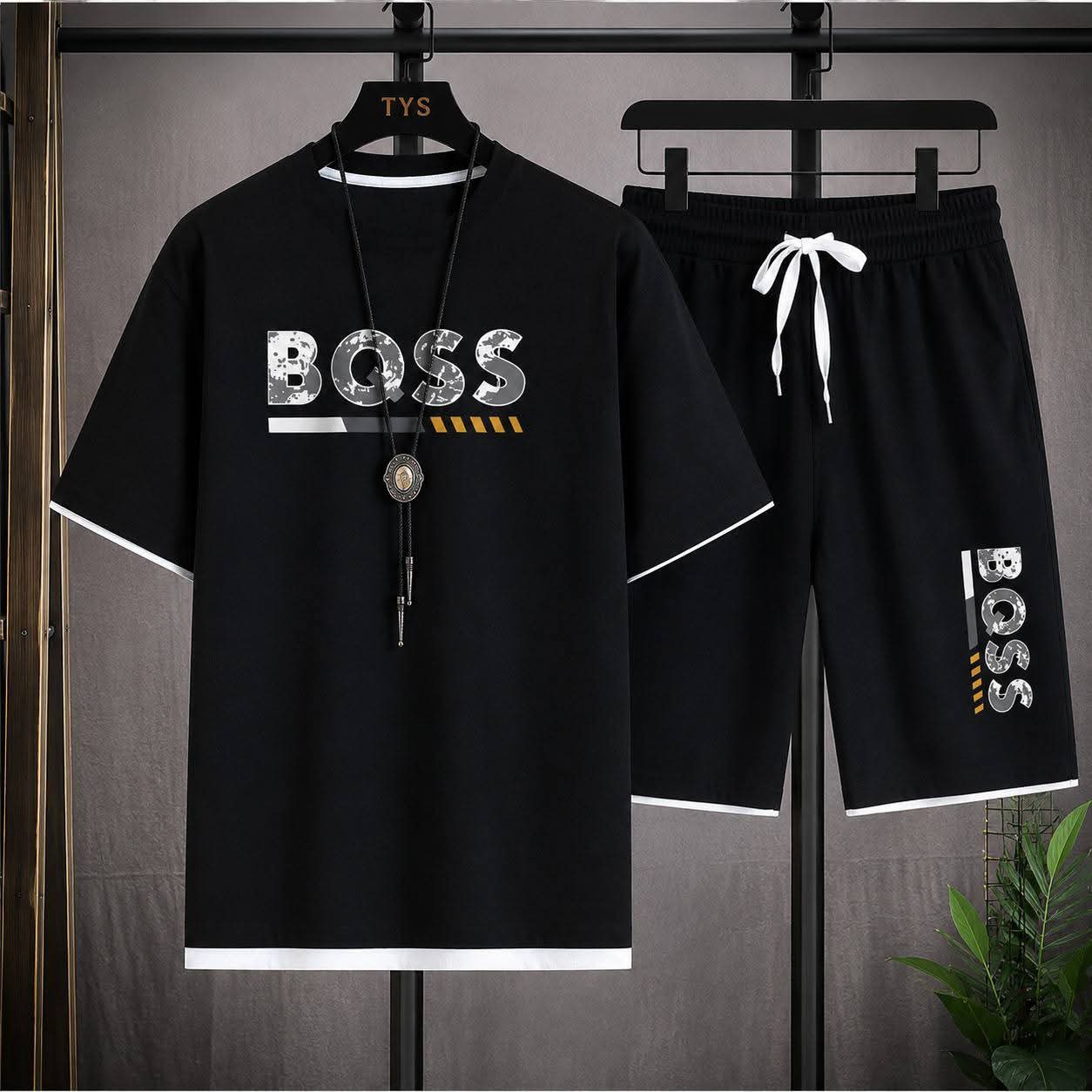 Black Graphic T-Shirt & Shorts Co-Ord Set - Image 5