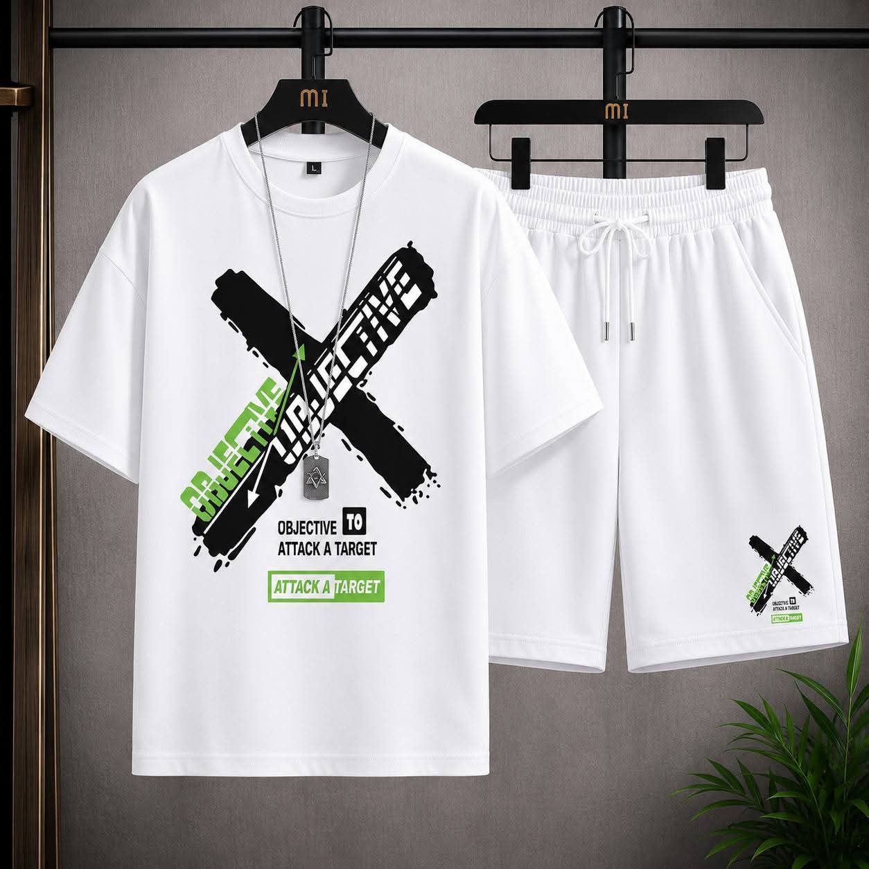 Black Graphic T-Shirt & Shorts Co-Ord Set - Image 4