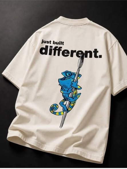 Just Built Different” Graphic Oversized T-Shirt - Image 3