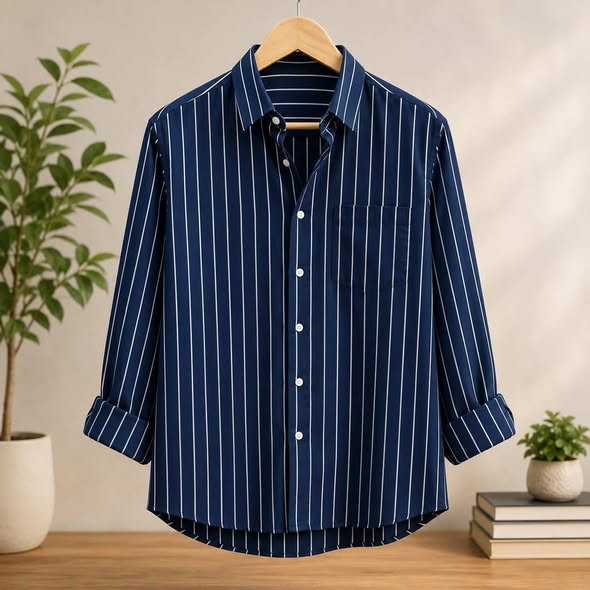 Premium Vertical Striped Casual Shirt - Image 2